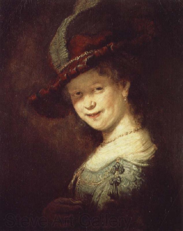 Rembrandt van rijn portratt av den unga saskia Norge oil painting art